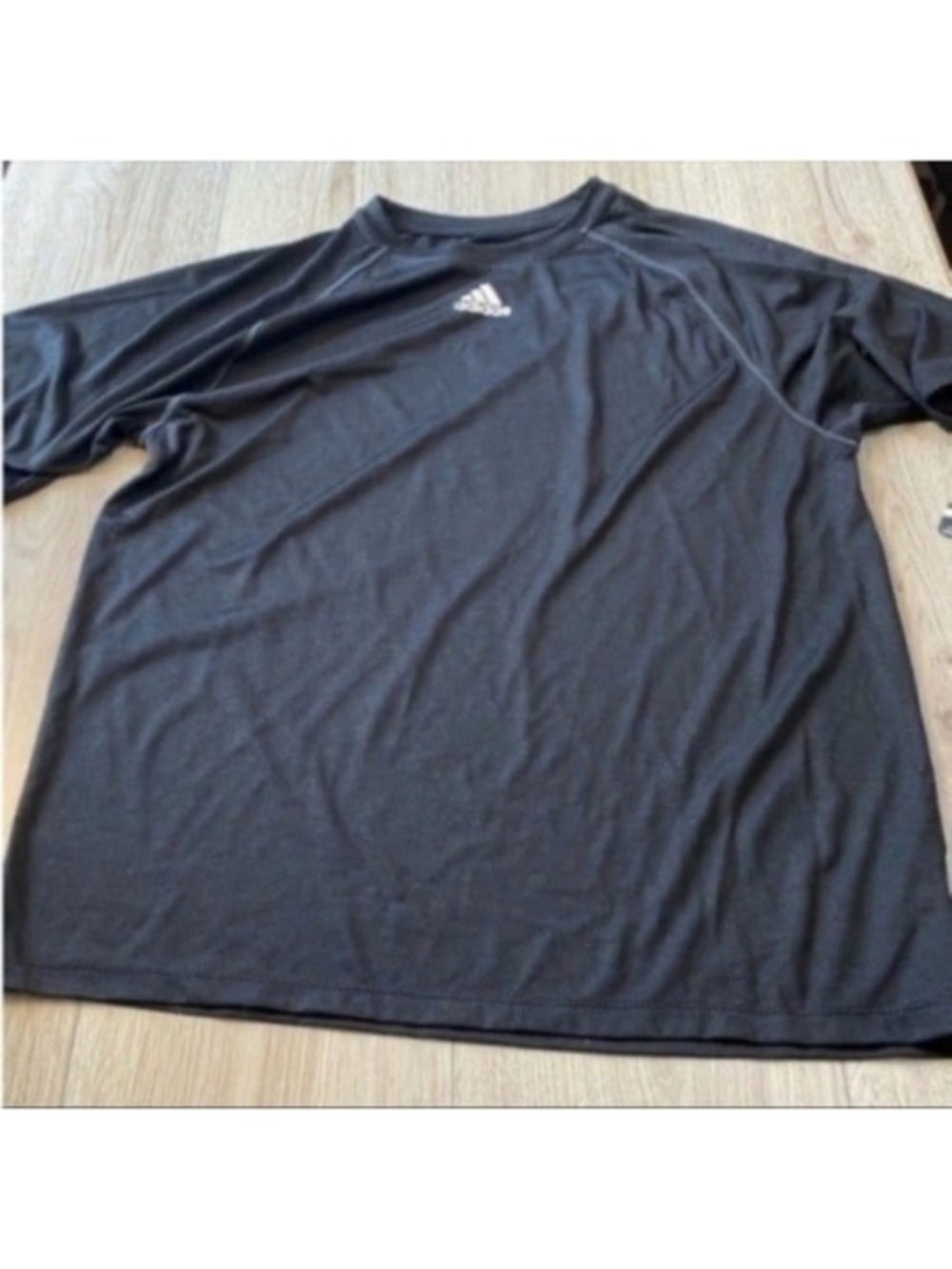 adidas Black Short-Sleeve Athletic Tee shirt top